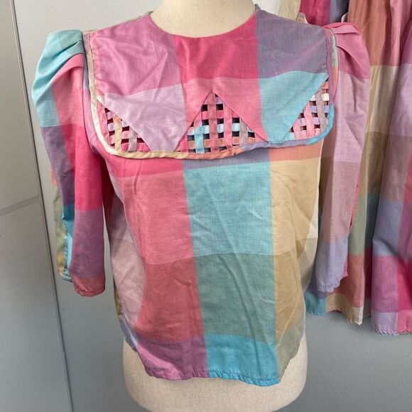 Vintage Oops Too California Pastel Top and Matching Skirt Size M EUC - Picture 2 of 10
